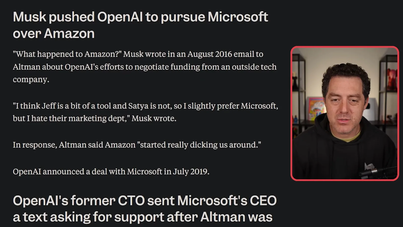 Early Microsoft and Amazon discussion