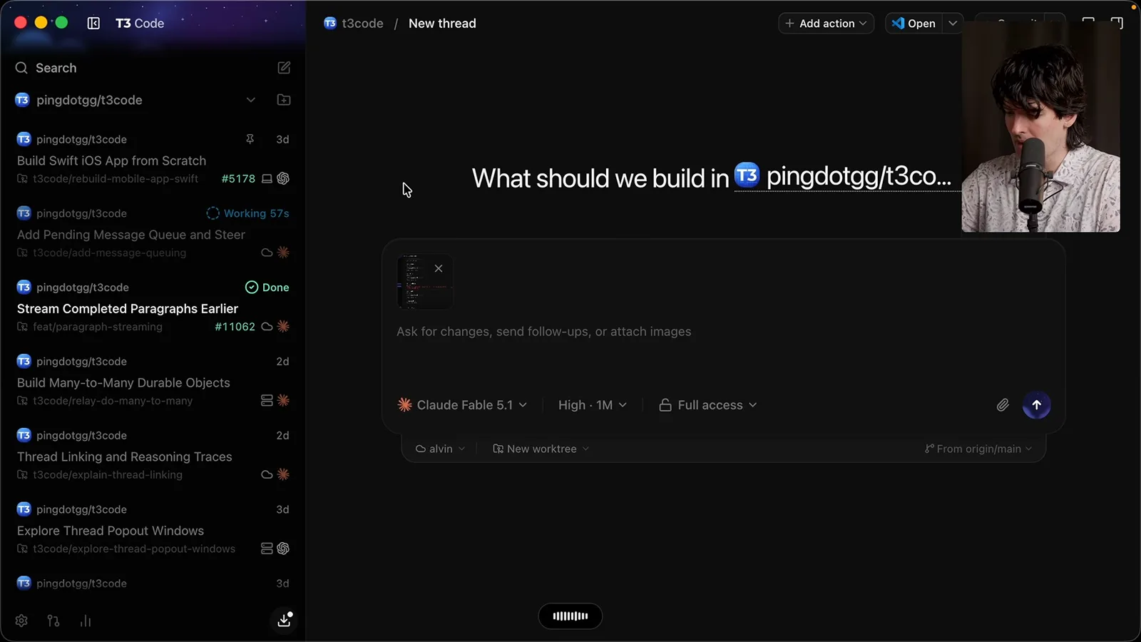 Starting a thread with a screenshot