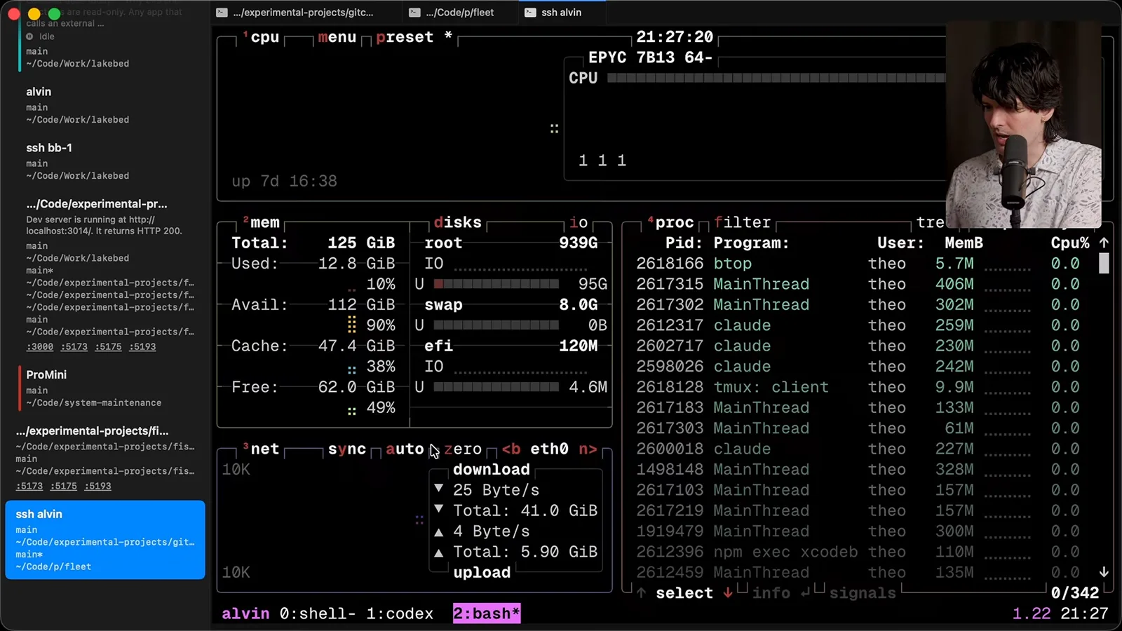 A remote machine’s resource monitor