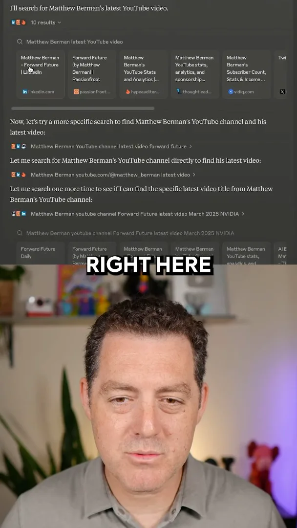 Searches for the latest video