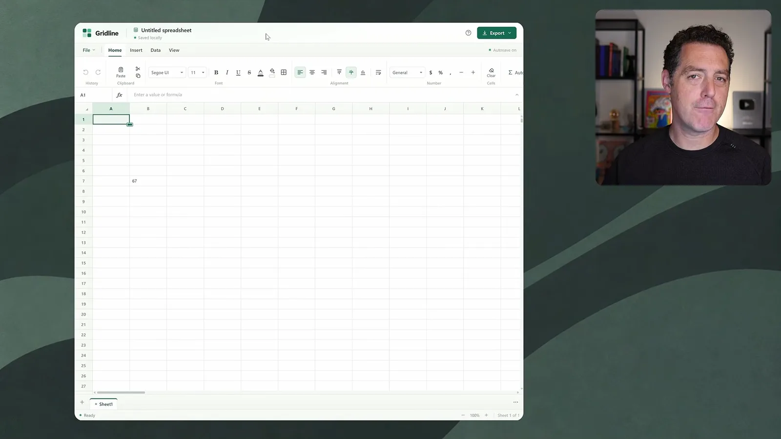 Gridline spreadsheet