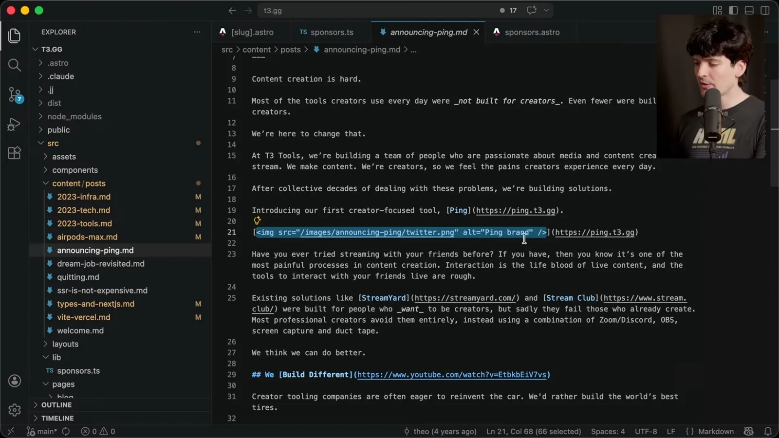 HTML embedded in a blog post