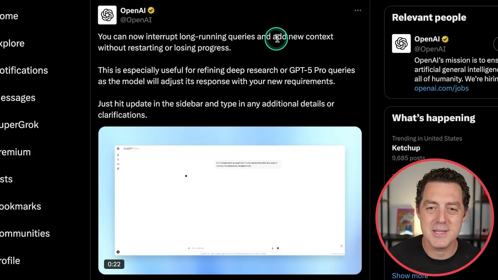 Adding context to a running query