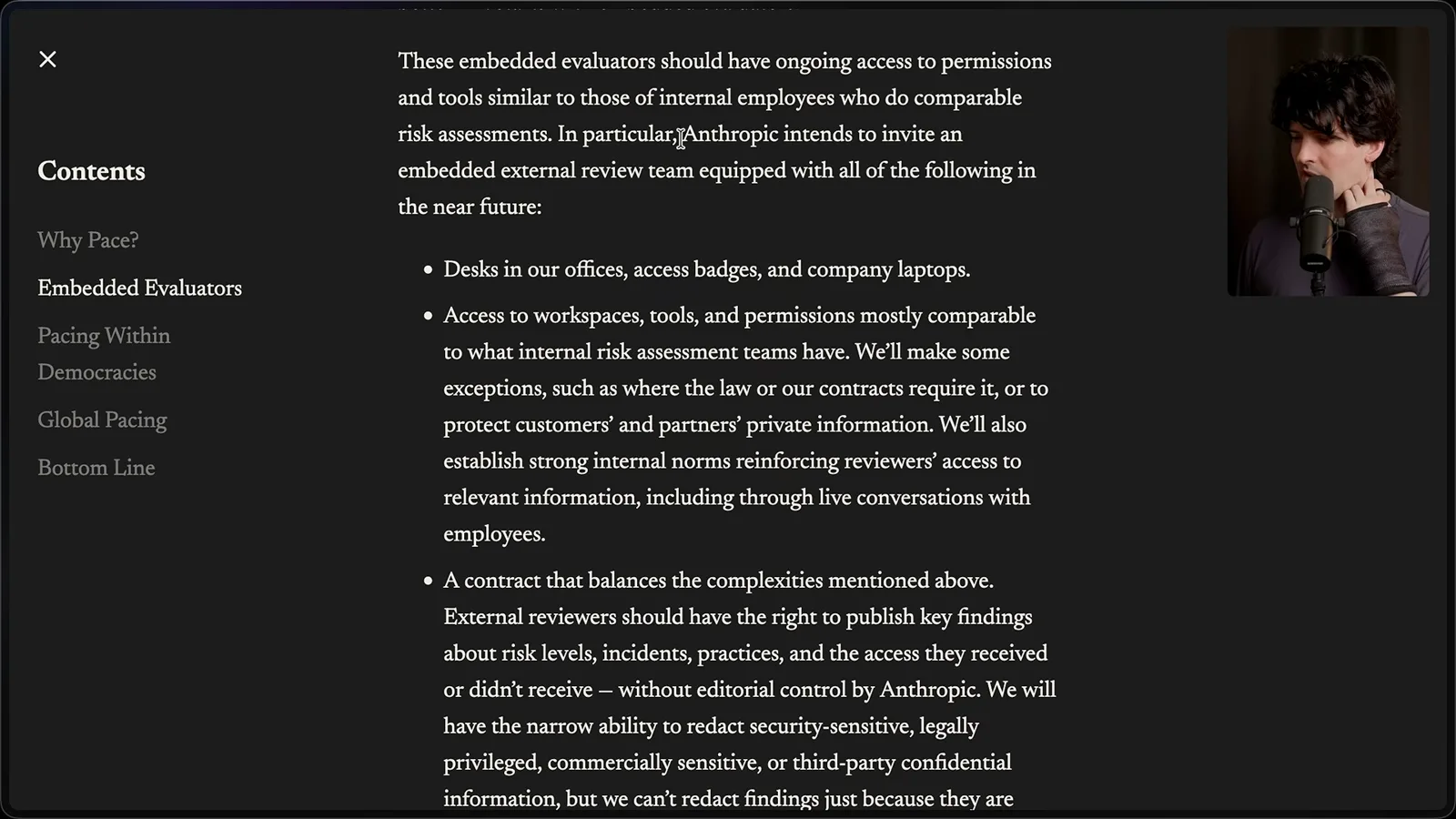 Proposed evaluator access