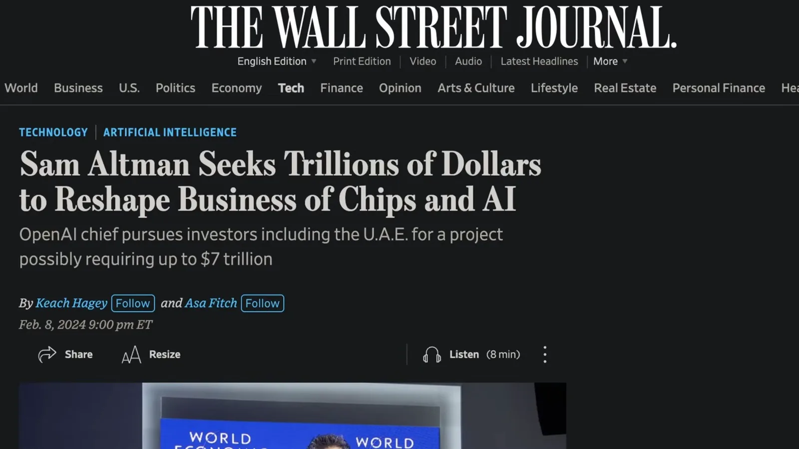 Reported chip investment proposal