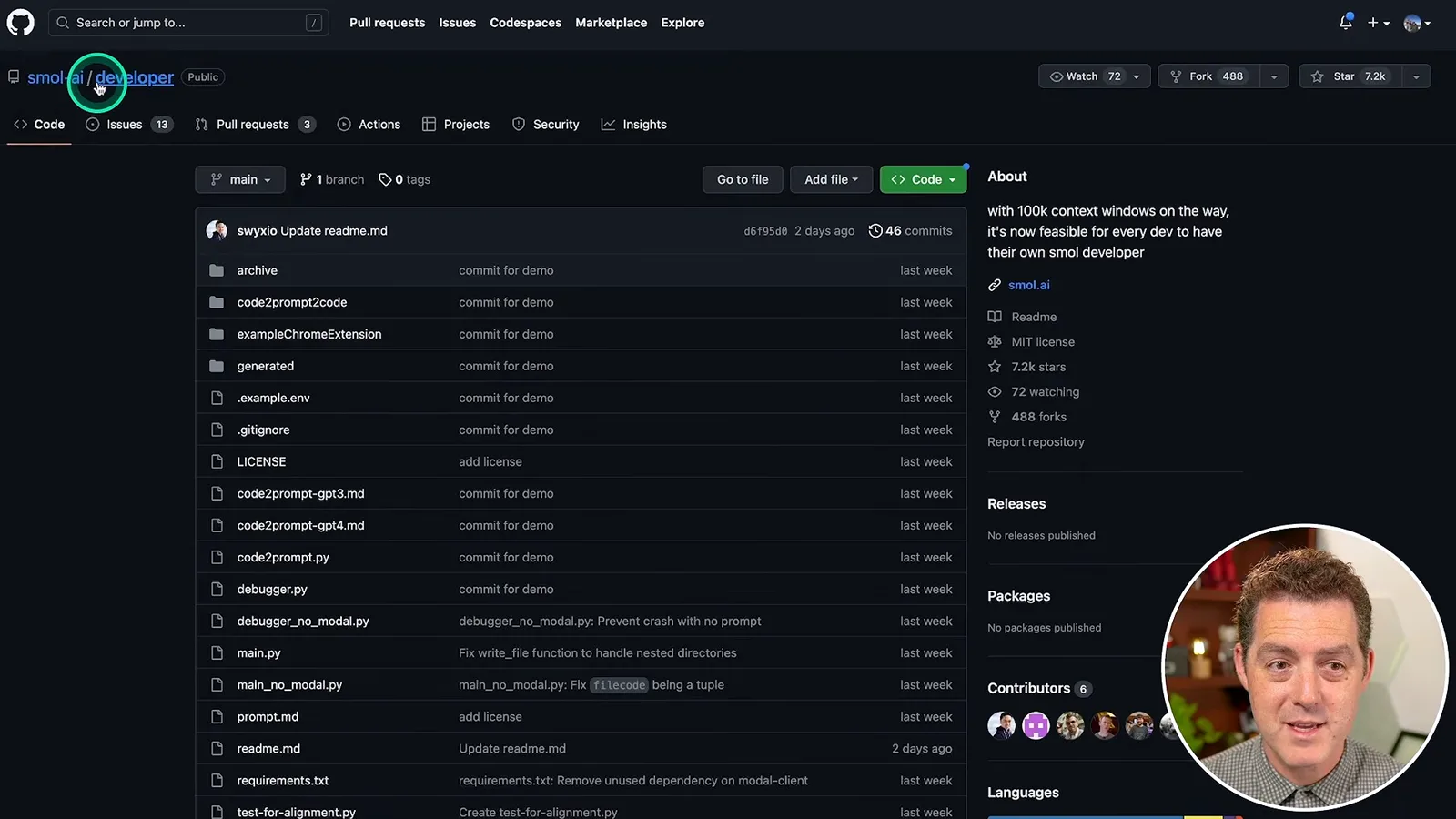 The smol-ai/developer repository