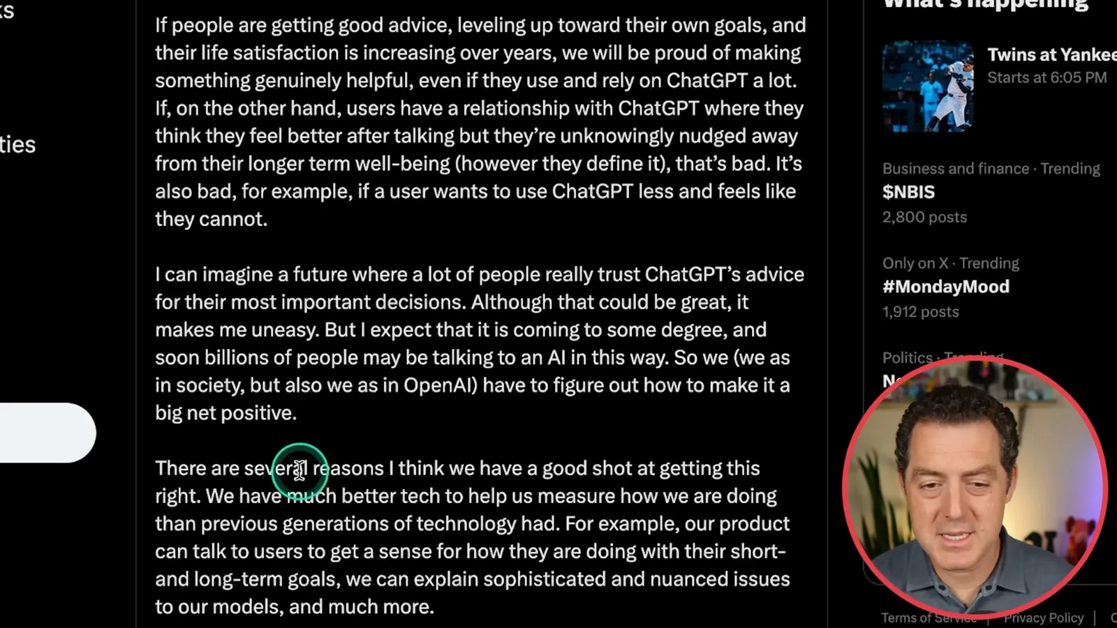 Long-term well-being and user goals