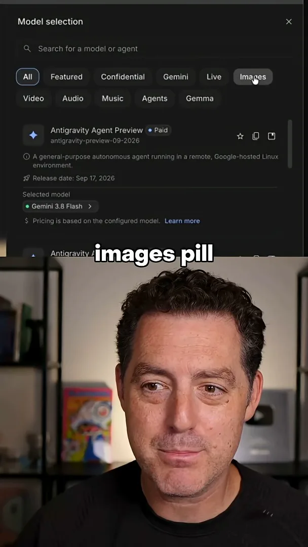 The Images filter in model selection