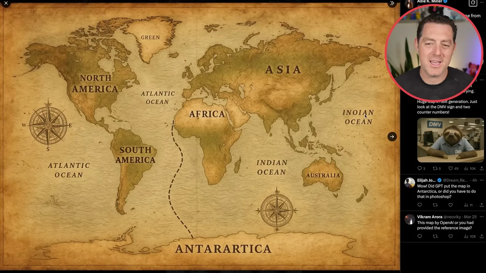 A generated world map with errors