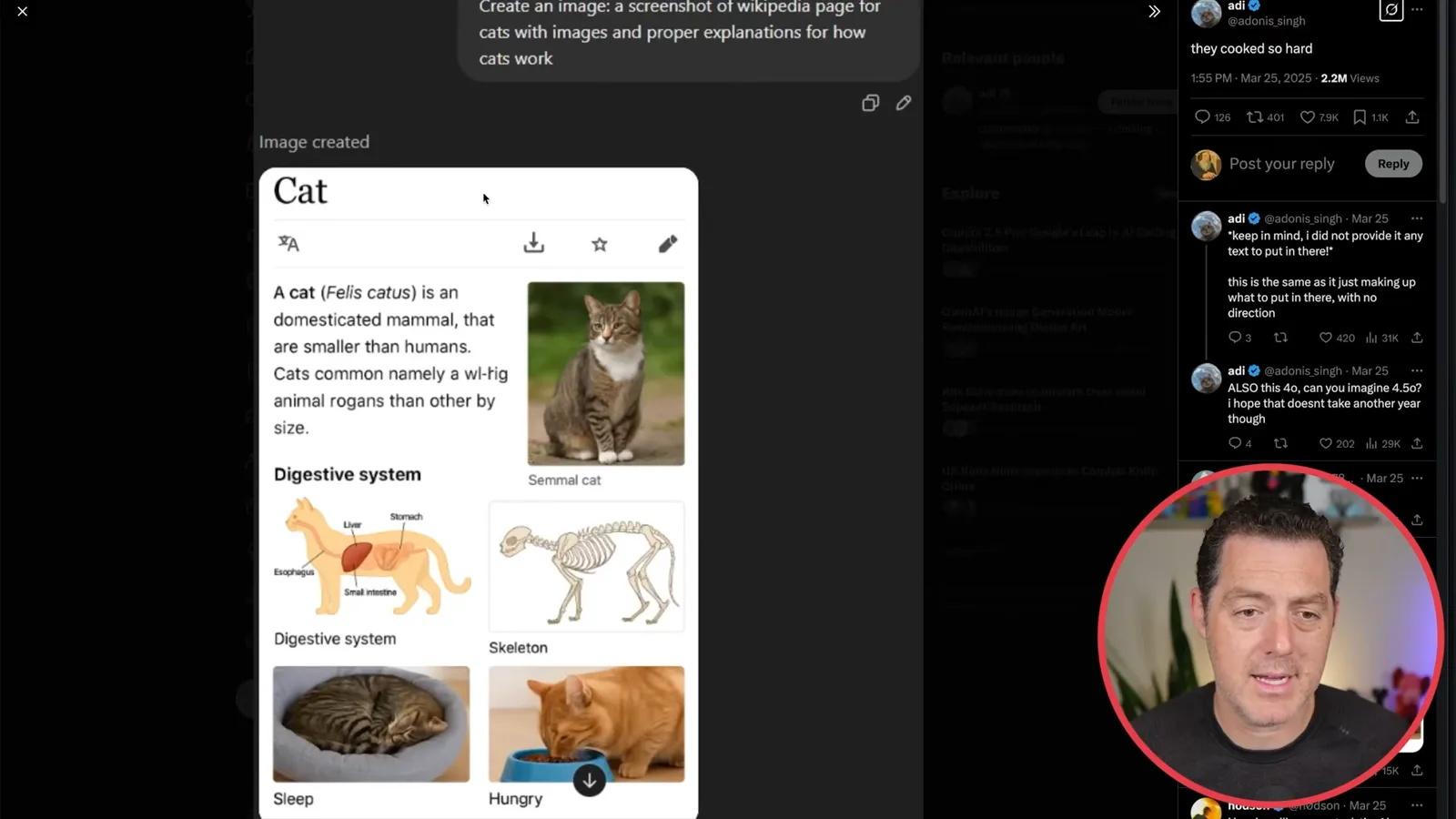 A generated cat encyclopedia page