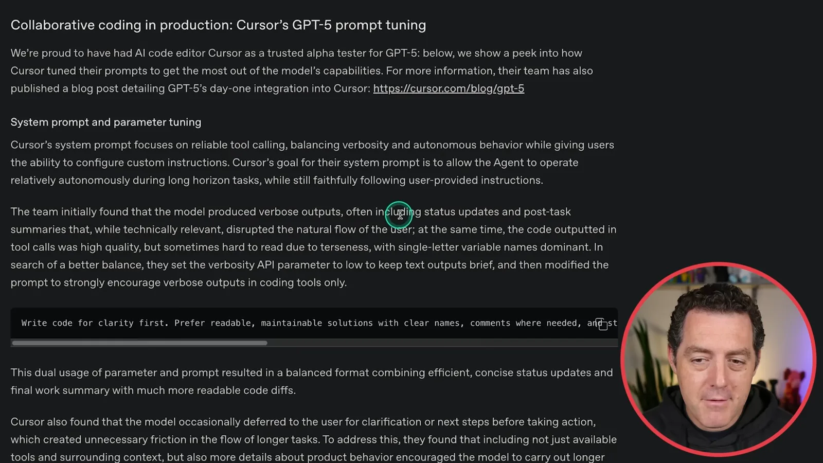 Cursor 的 GPT-5 调整