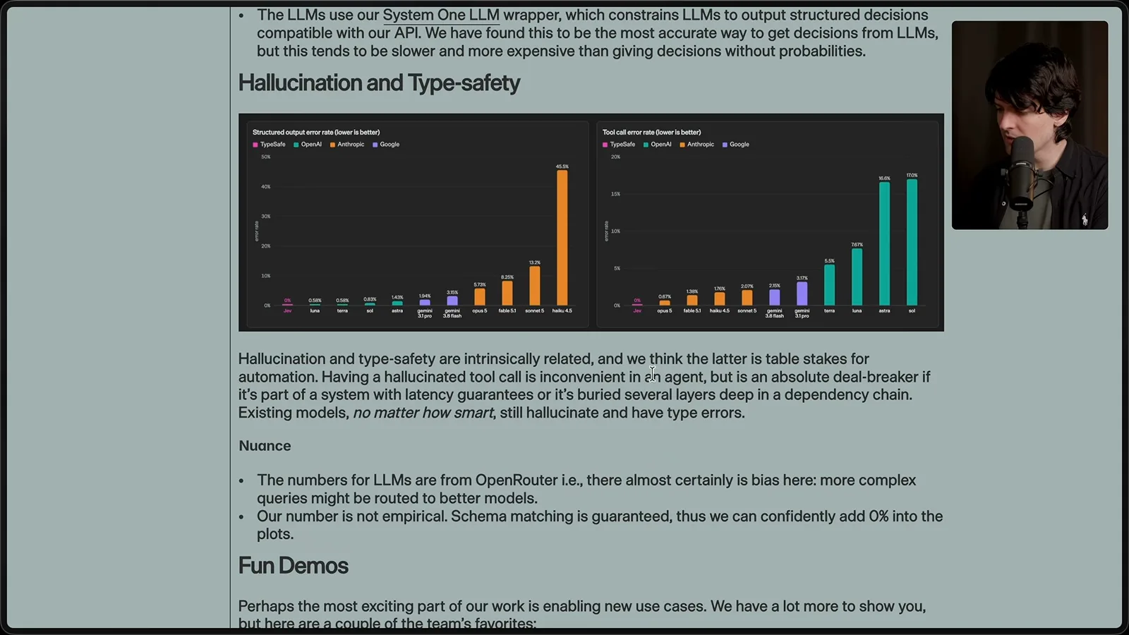 Structured-output error chart