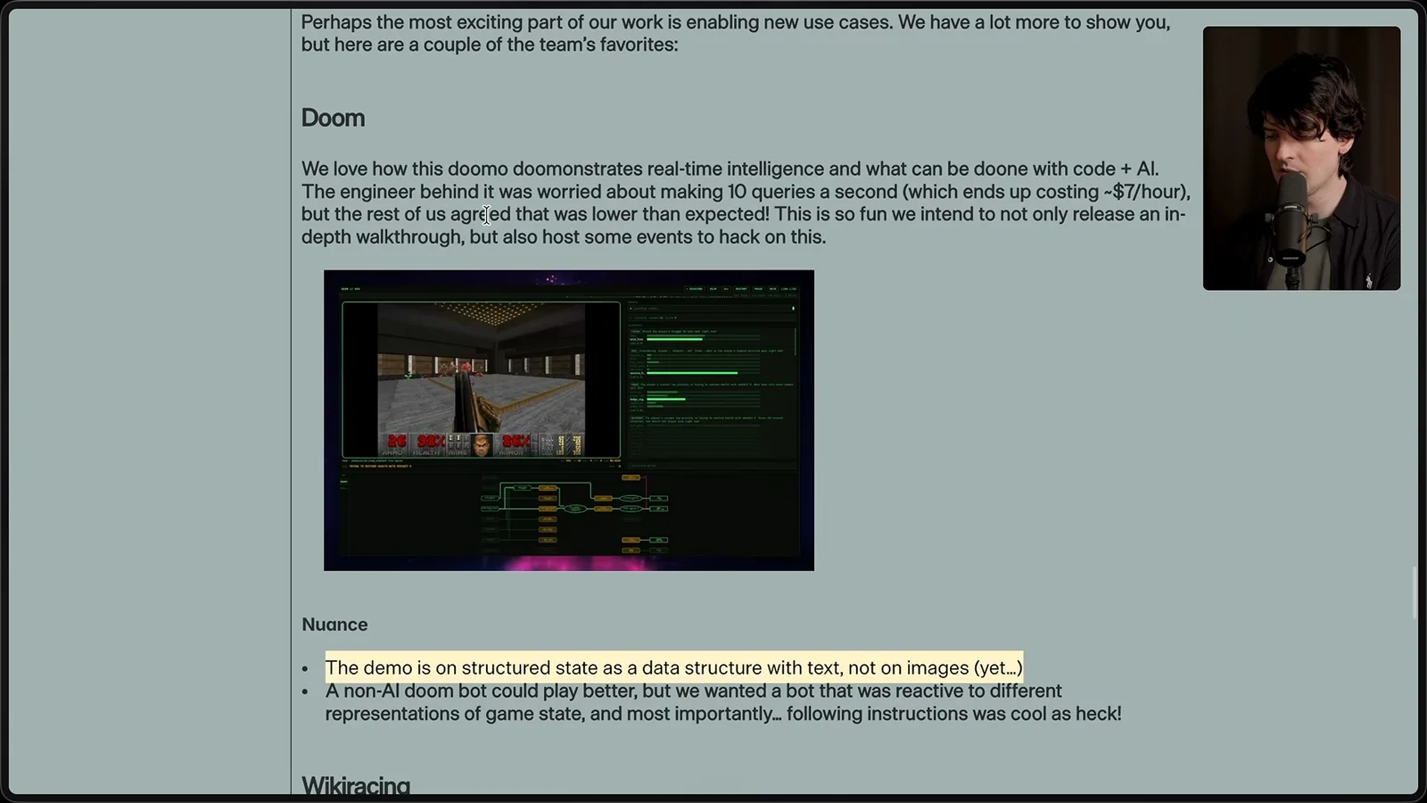 Doom using structured state