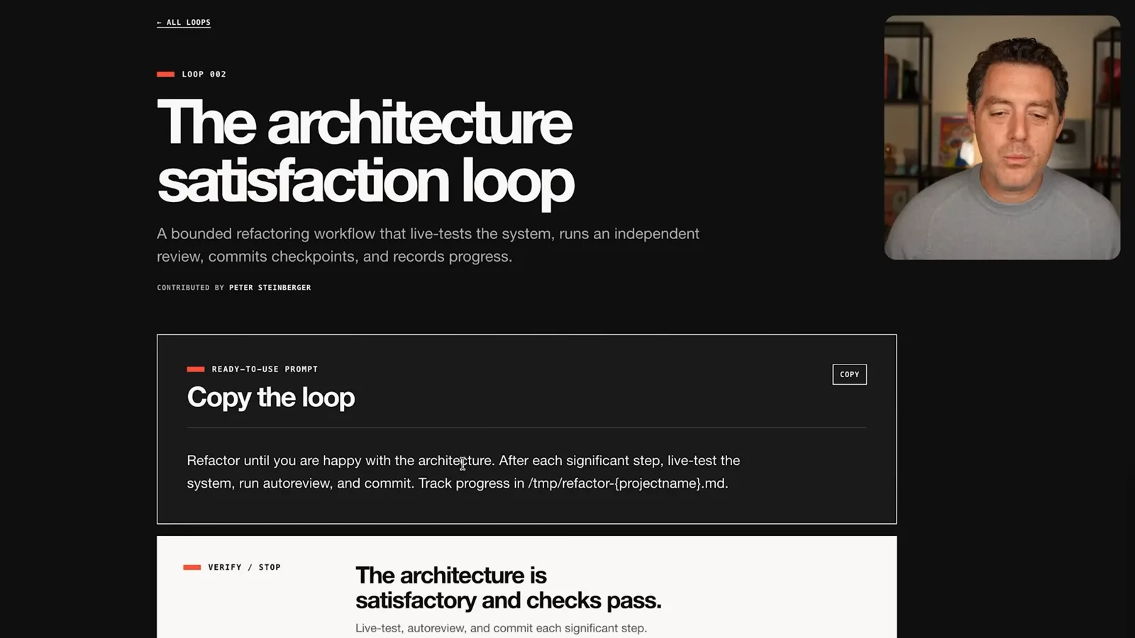 Architecture satisfaction loop