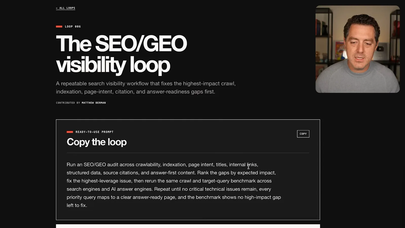 SEO and GEO visibility audit