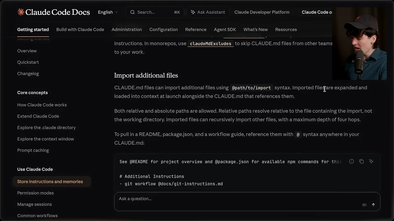 Importing additional instruction files