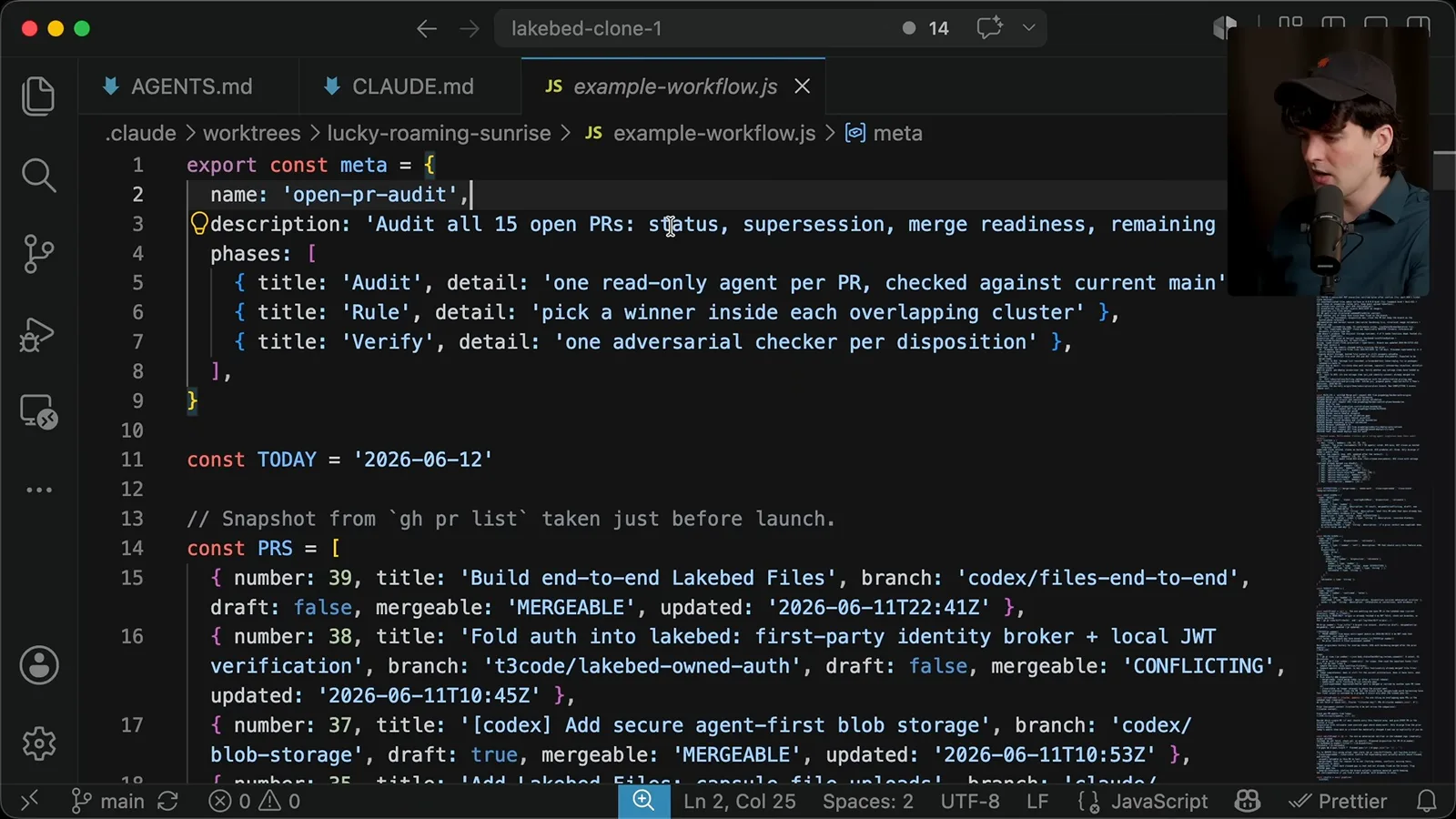 Generated audit workflow code