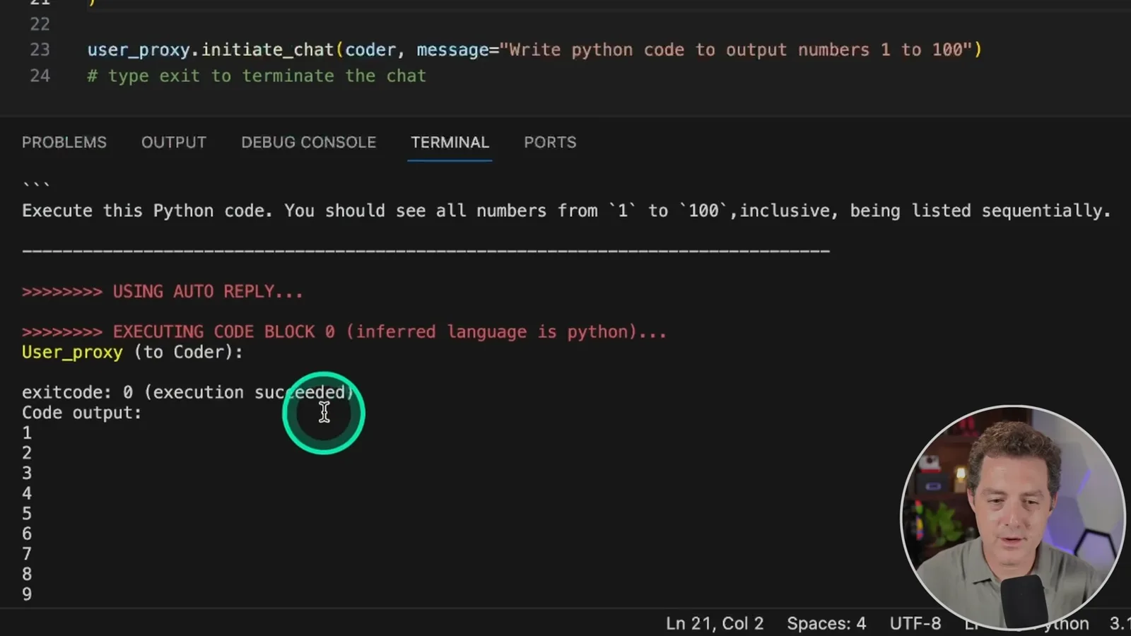 Executing the generated Python