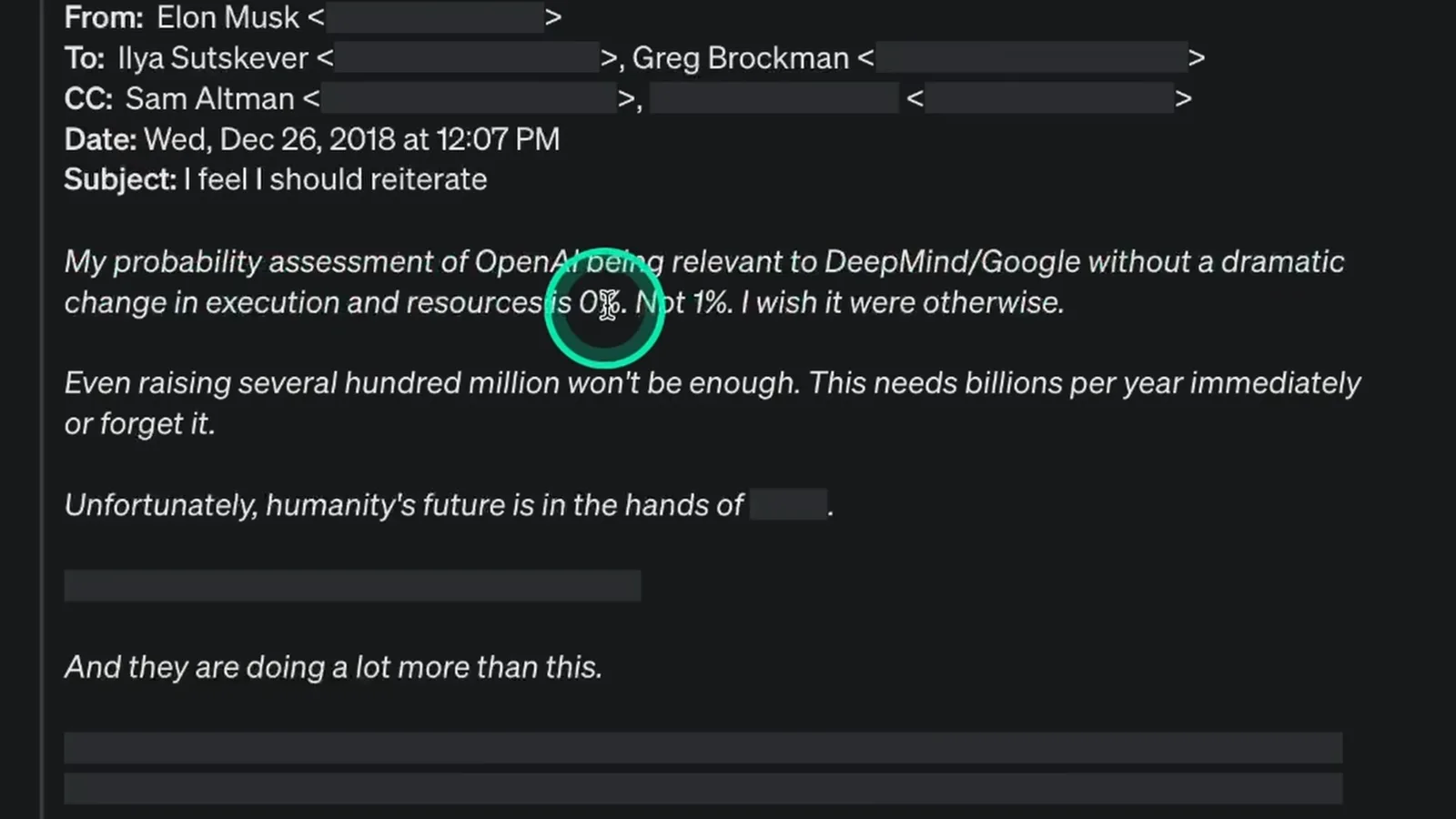 Musk’s conditional 2018 assessment