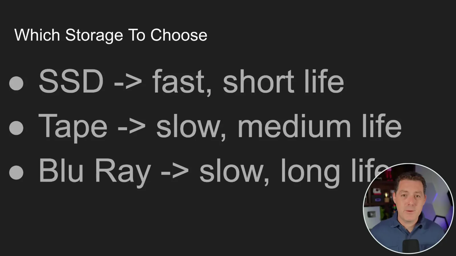 Storage media comparison