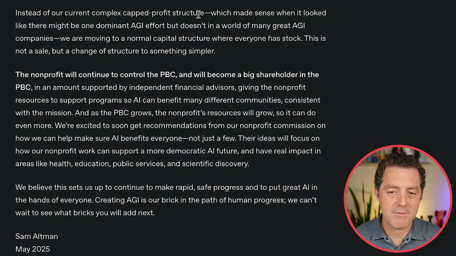 Proposed equity structure