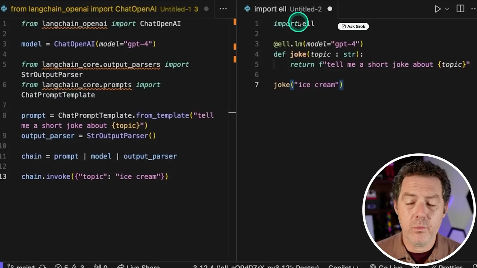 Prompt code comparison