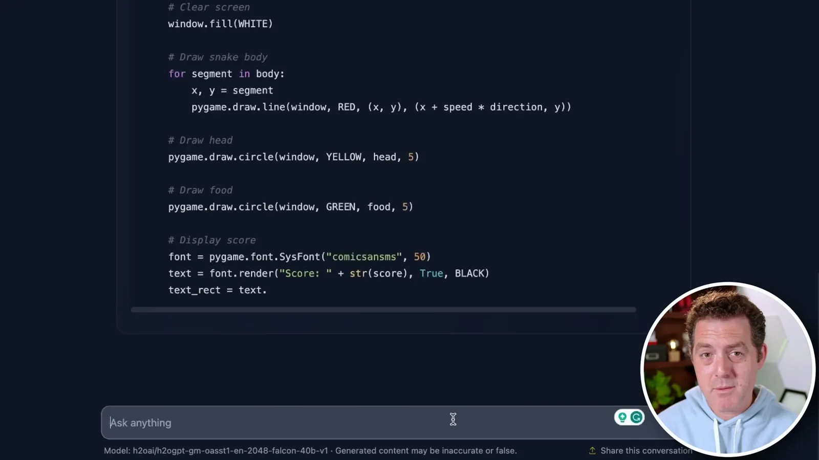 An interrupted Snake program