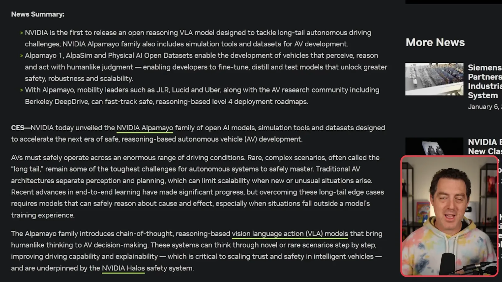 NVIDIA Alpamayo announcement