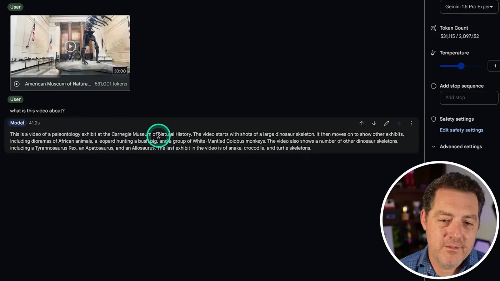 Museum video response