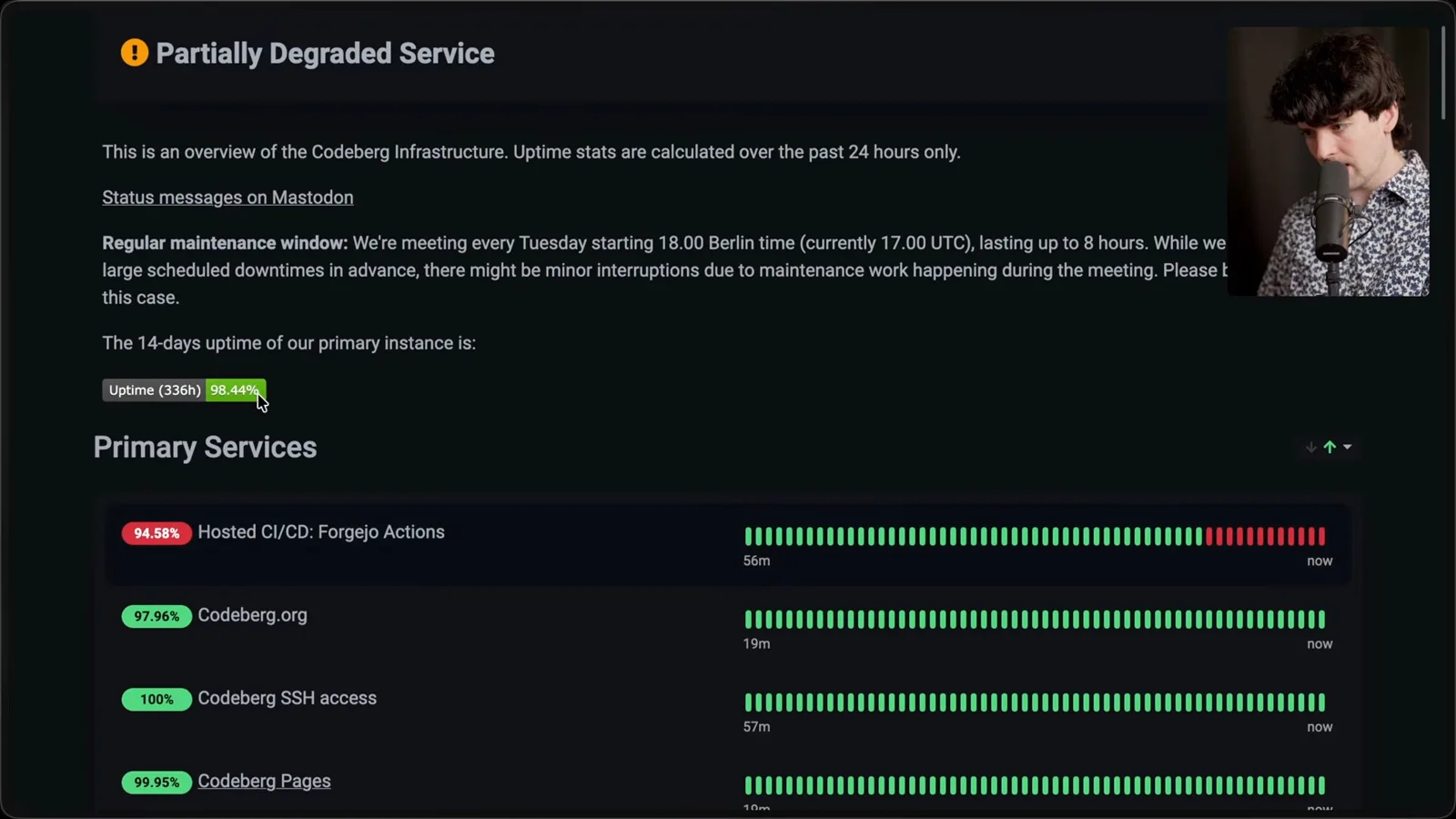 Codeberg’s status page