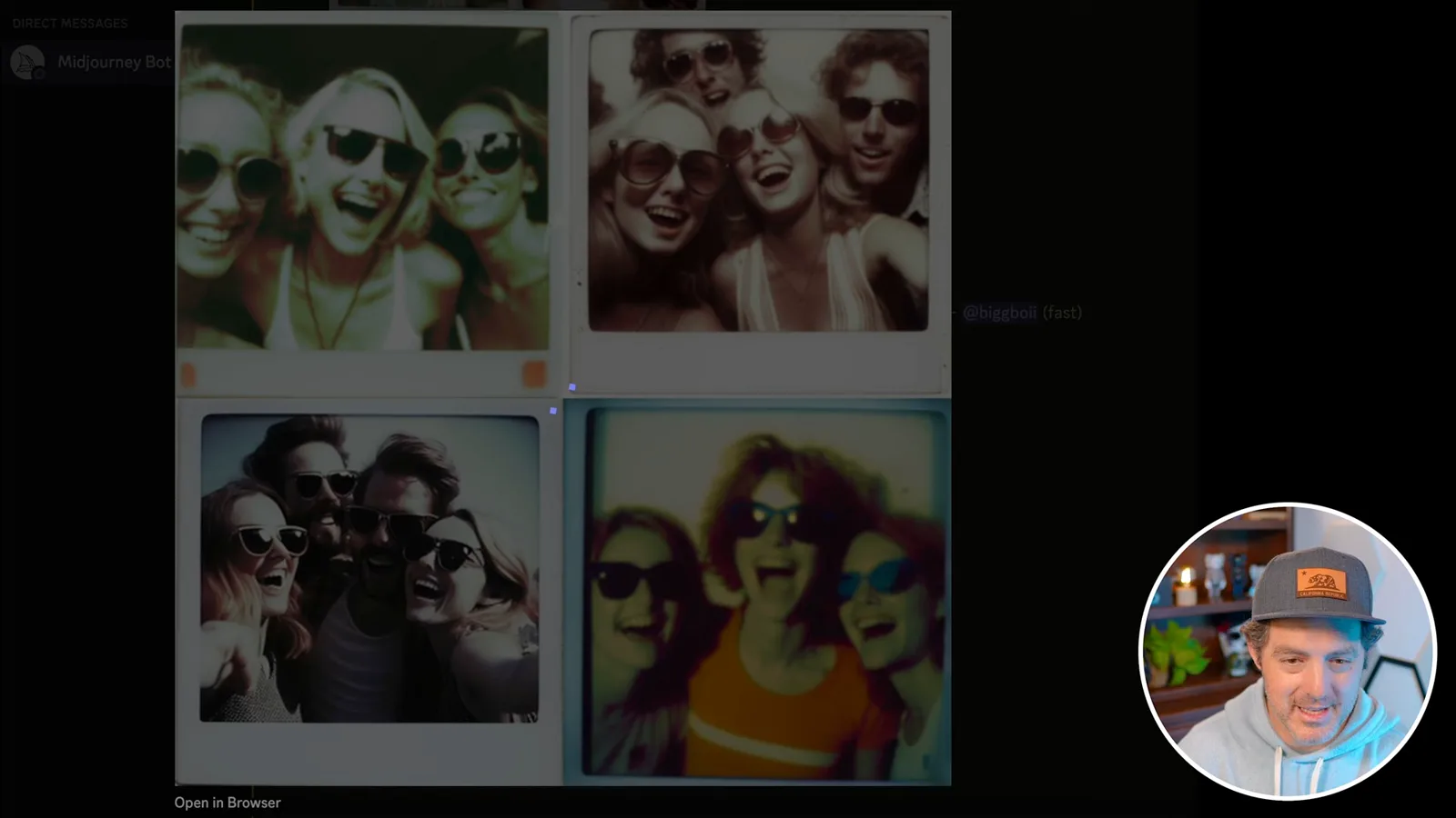Generated Polaroid-style group portraits