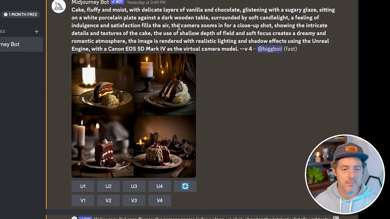 Cake prompt and results