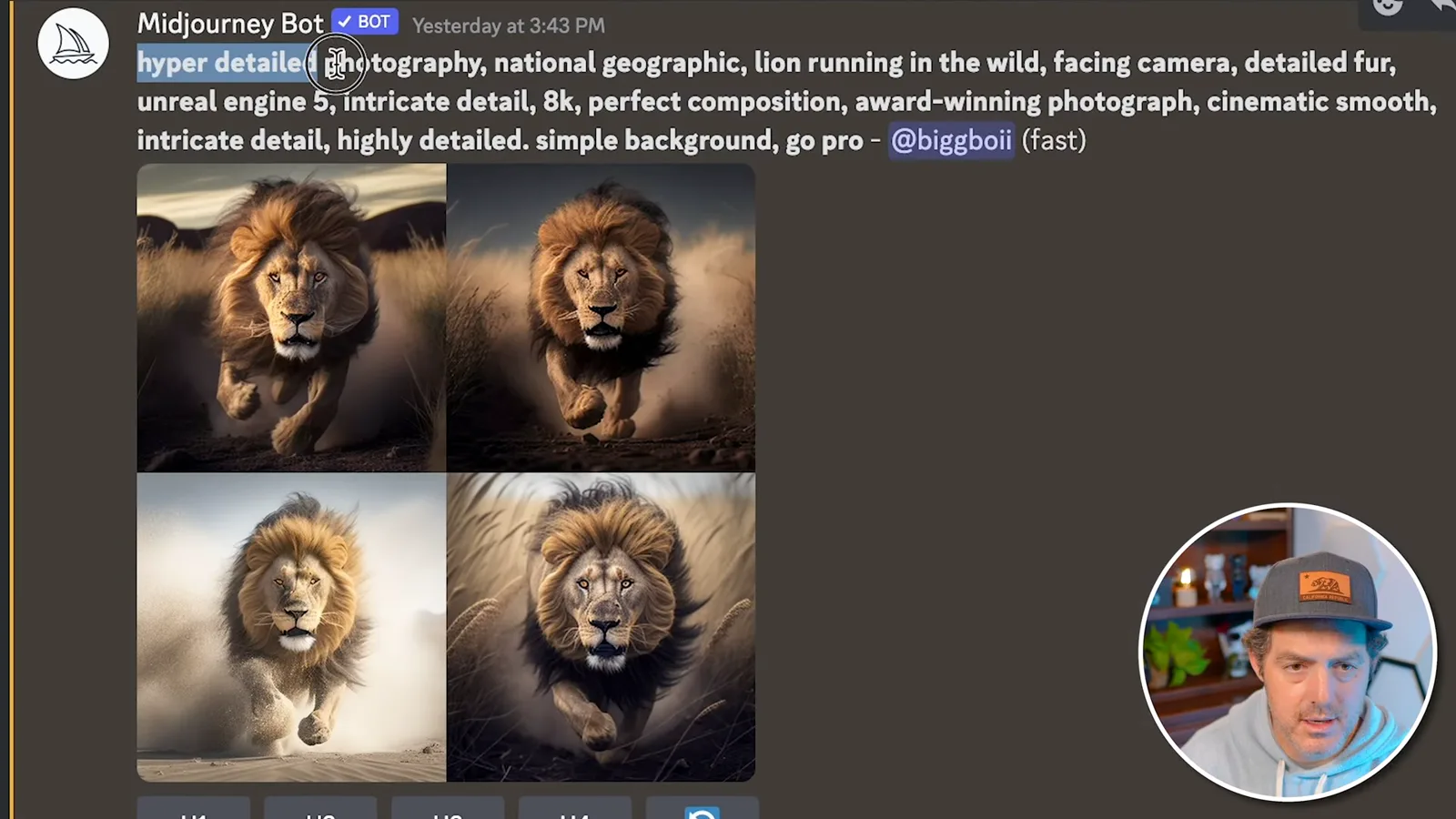 Lion prompt and results