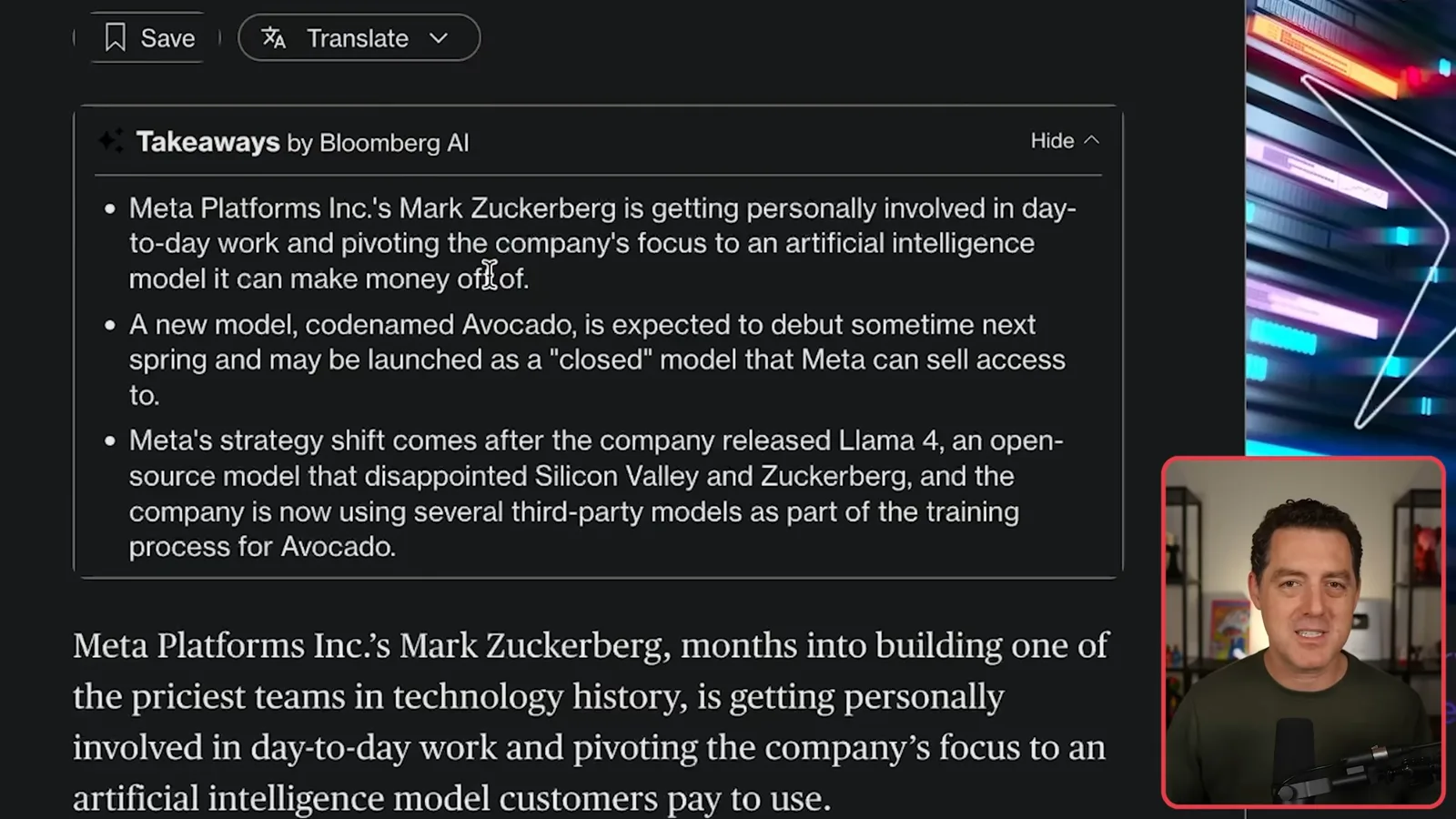 Bloomberg 关于 Meta 的报道