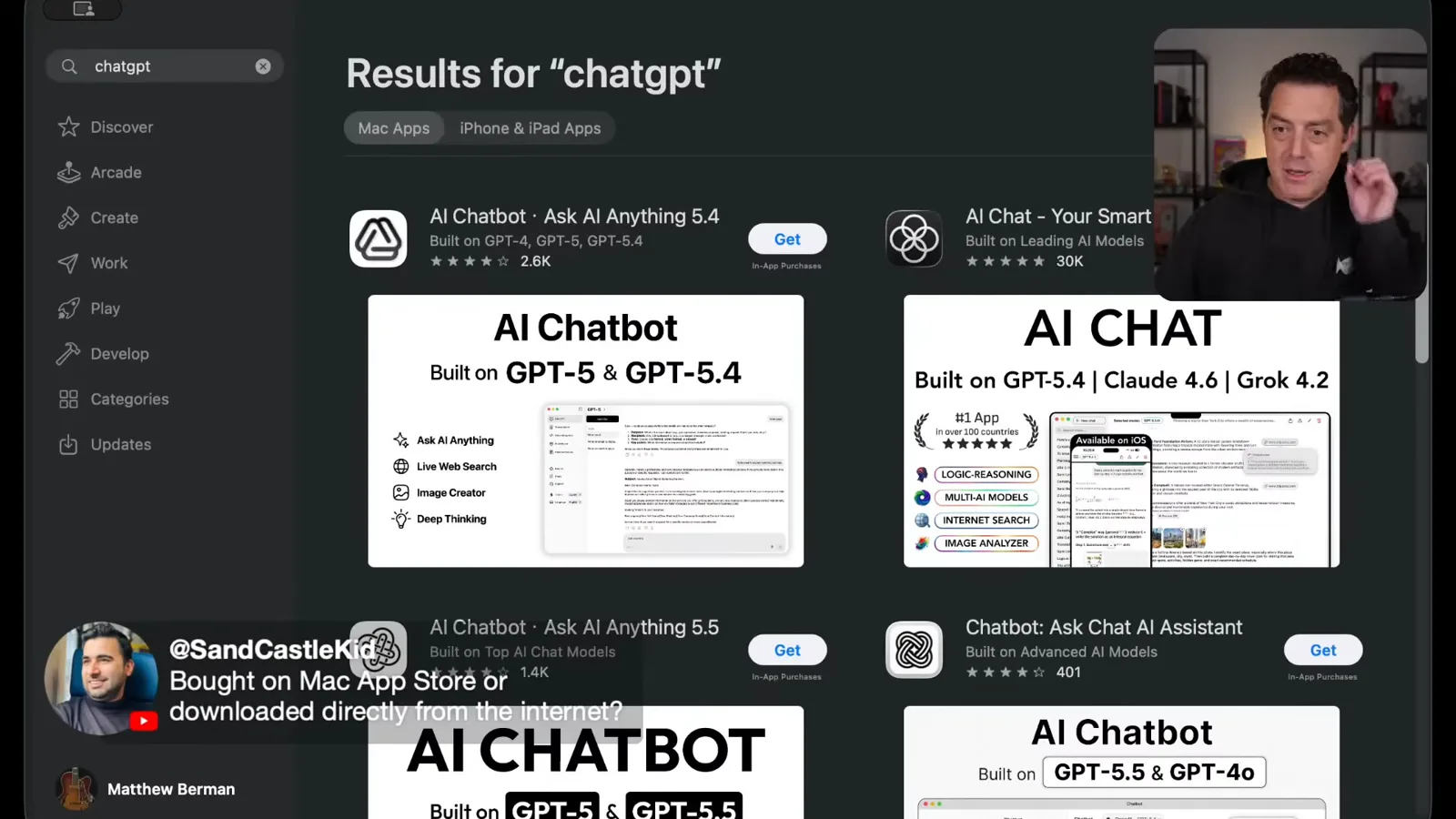 Mac App Store search results