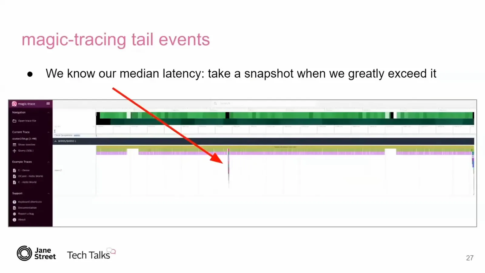 Tracing a tail event