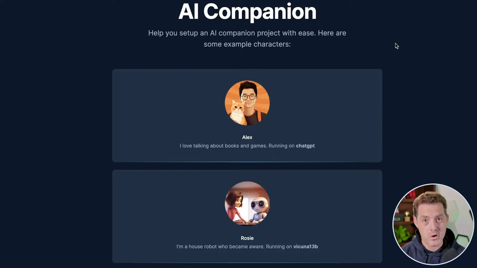 Example companion characters