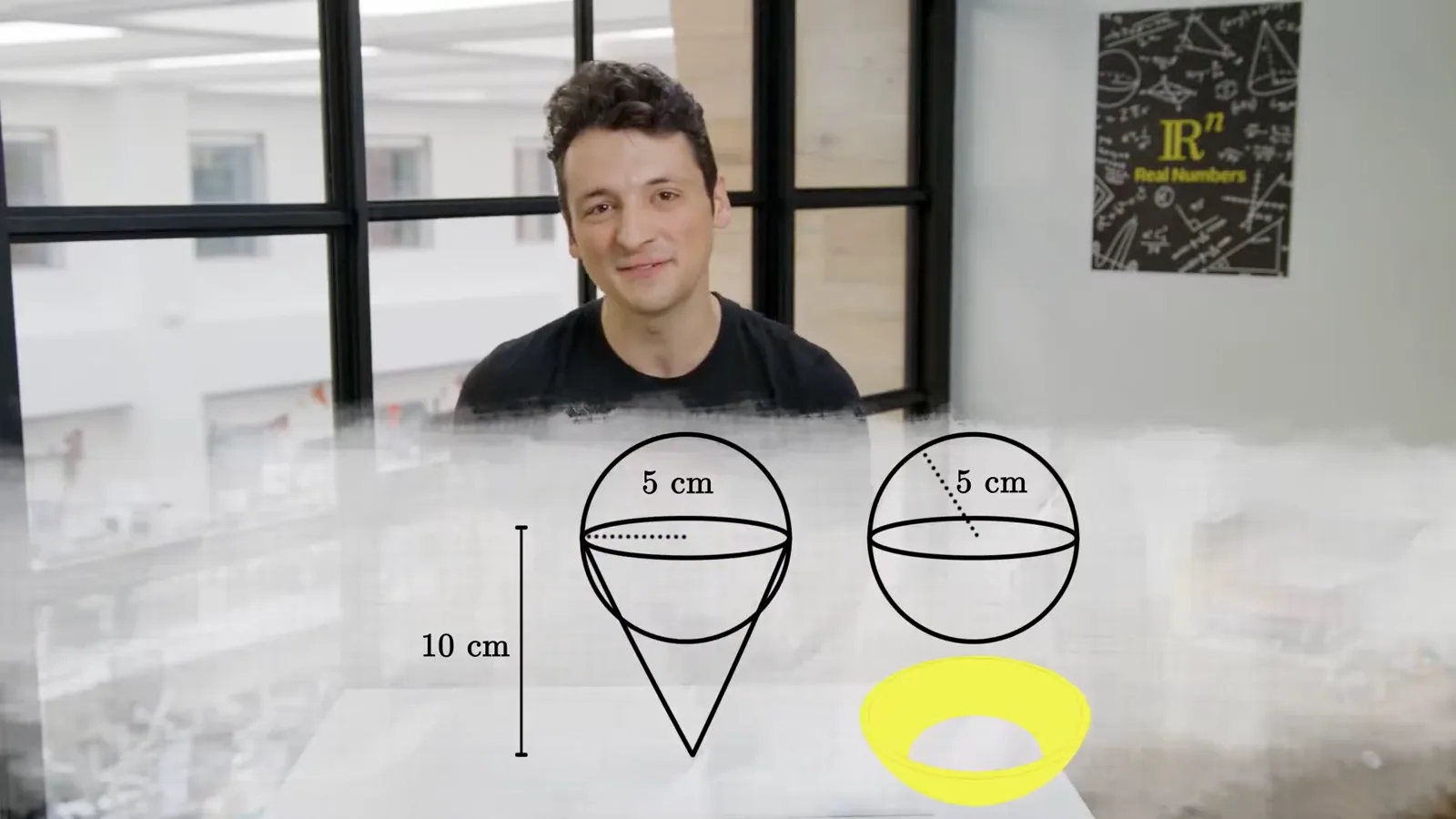 Sphere and cone superimposed