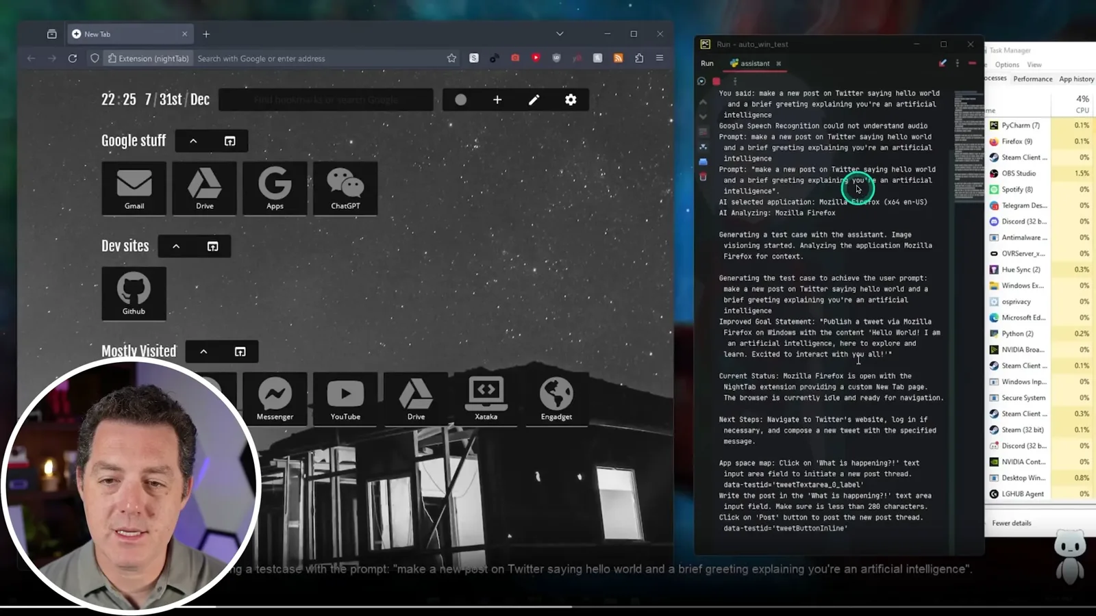 Desktop assistant plans a post