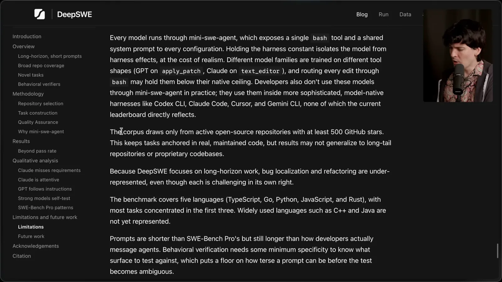 Stated benchmark limitations