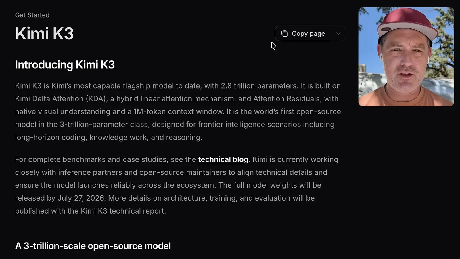 Kimi K3 documentation at release
