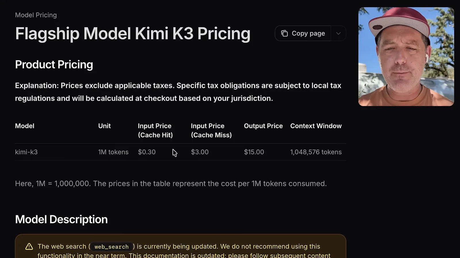 Kimi K3 token pricing