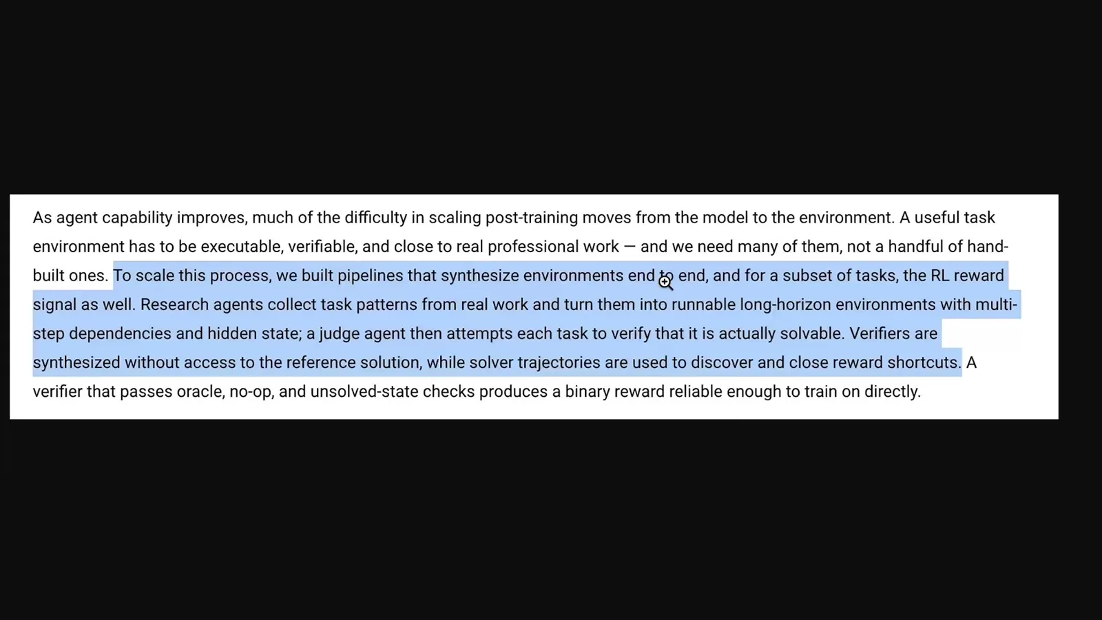 Synthesized training environments