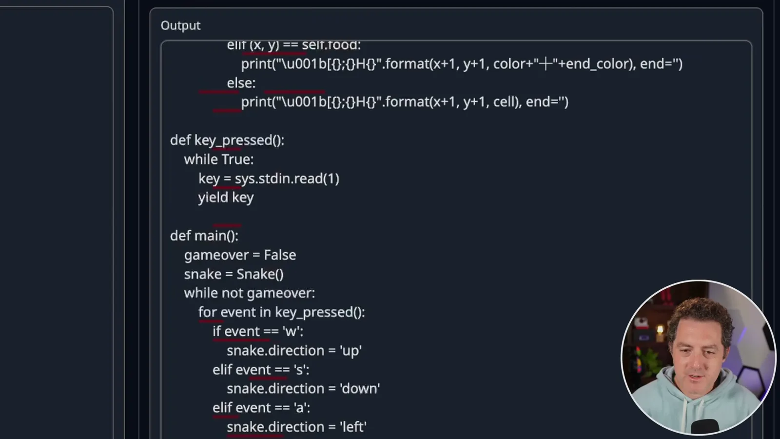 Generated Snake code
