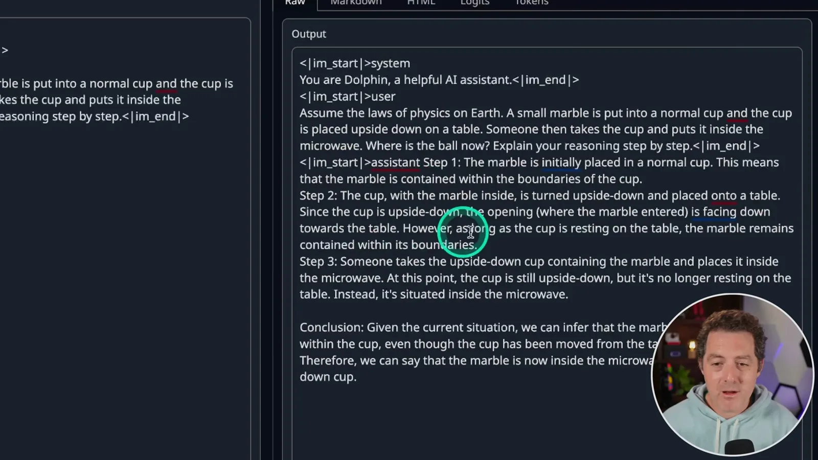 The marble-and-cup response