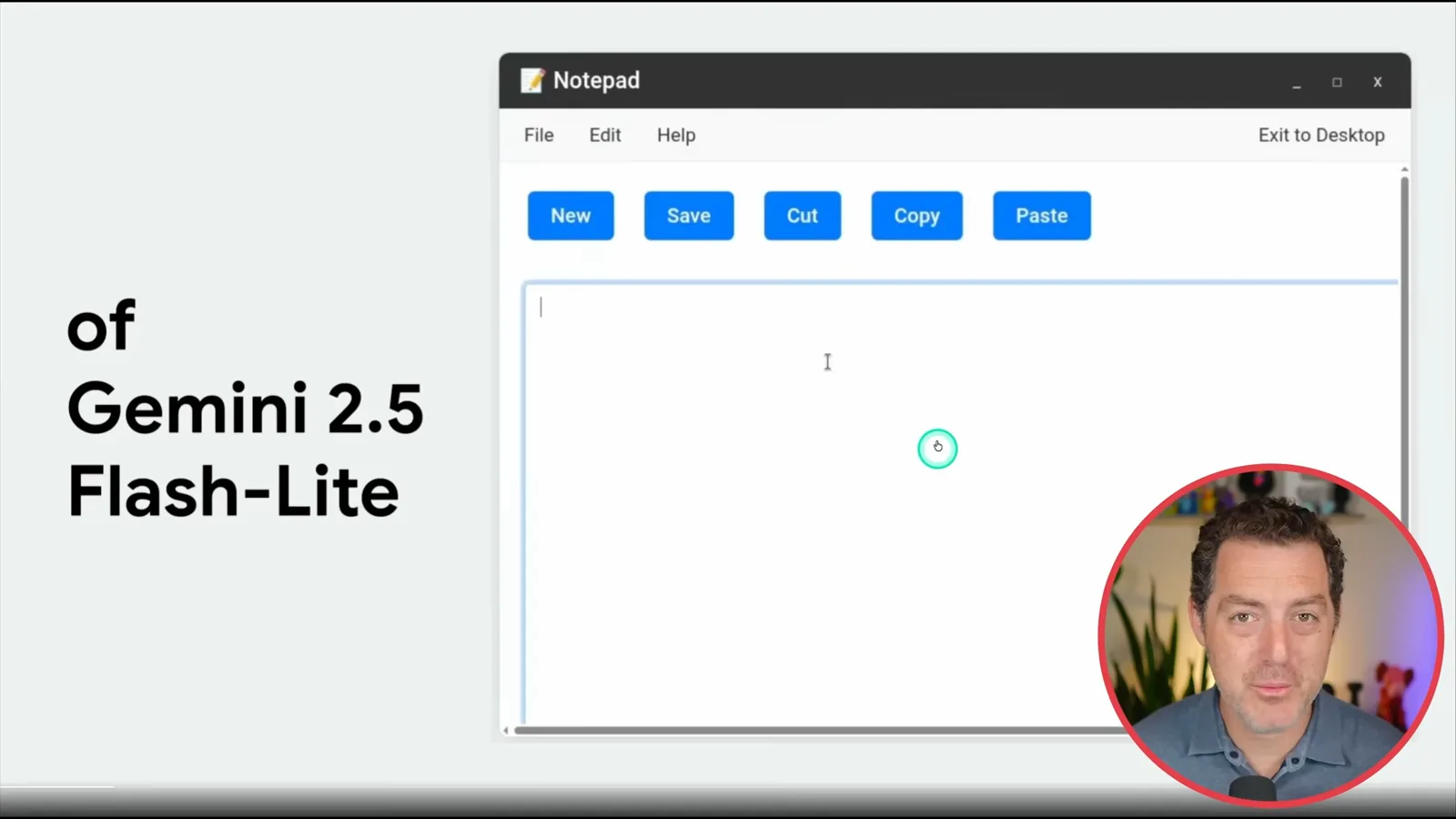 Generated notepad interface