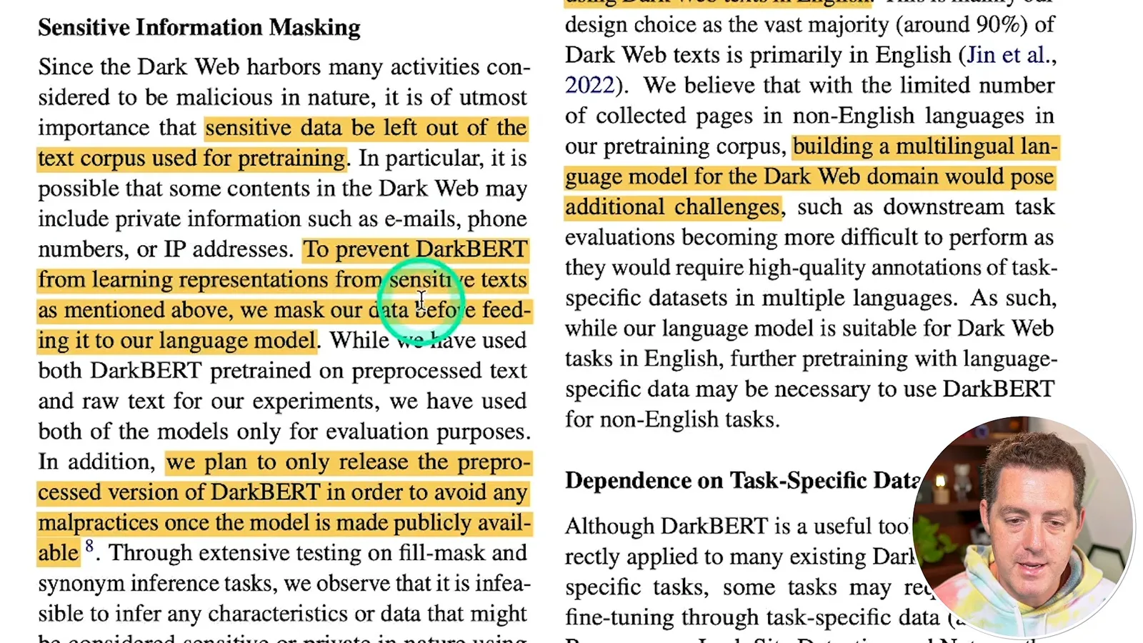 Sensitive-data masking and language limits