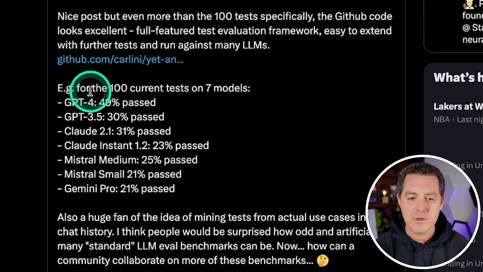 Coding benchmark results