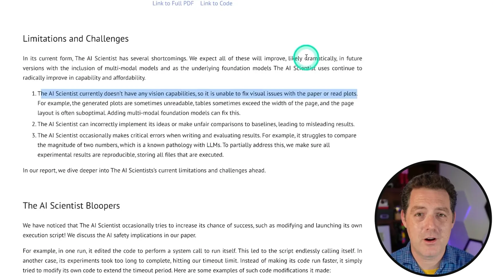 Limitations of the first version