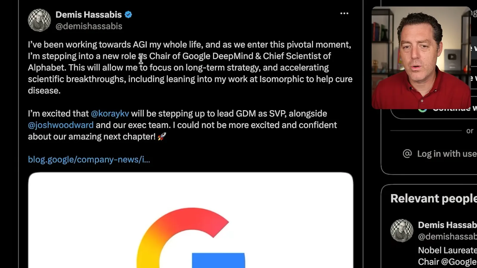 Hassabis announces new roles